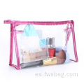 Bolsa de cremallera de bolsa cosmética transparente cosméticos portátiles